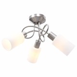 Cumpara ieftin Lustra cu abajururi din ceramica, 3 becuri E14, alb, con