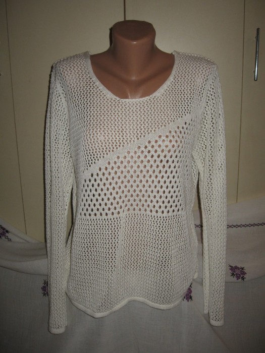 Bluza bumbac alb cu model Mar M/ L