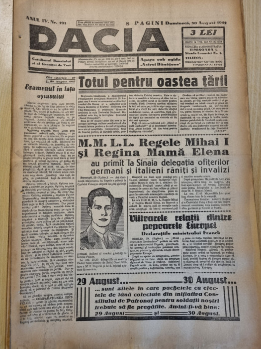 Dacia 30 august 1942-regele mihai,luptele de la stalingrad si caucaz