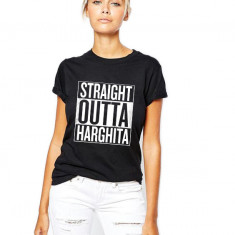 Tricou dama negru - Straight Outta Harghita - 2XL