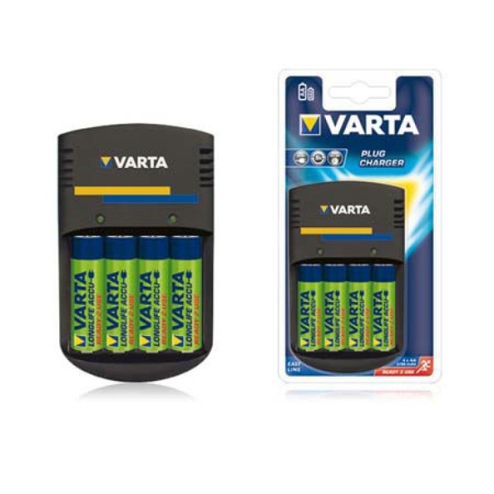 Incarcator Varta pentru acumulatori, 4 x AA, 4 acumulatori inclusi, 2100 mAh Incarcator Varta pentru acumulatori, 4 x AA, 4 acumulatori inclusi, 2100 mAh
