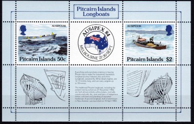 DB1 Pitcairn 1984 Ausiepex Barci Lungi Marina MS MNH foto