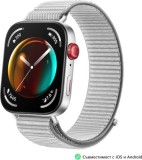 Smartwatch Huawei Watch FIT 3 Solo-B19T, Argintiu și curea de Nylon Gri Blister 55020CEG