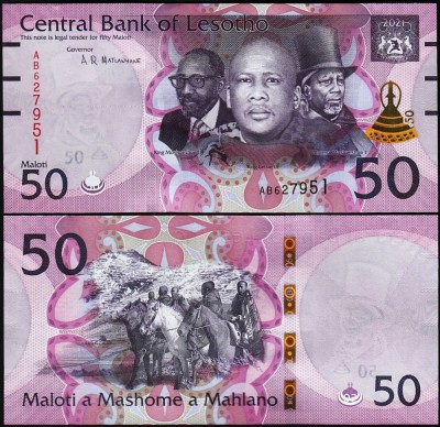 !!! LESOTHO - 50 MALOTI 2021 - P NEW - UNC foto