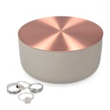 Cutie Bijuterii Beton Gri cu Capac Metalic Navaris, Rotunda, 11.5 cm