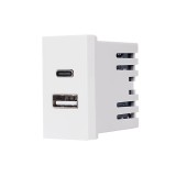 Priza dubla USB A + USB C Luxion LXI-047W, alb