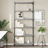 VidaXL Bibliotecă cu 6 niveluri gri sonoma 80x30x188 cm lemn prelucrat 837685