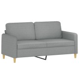 Cumpara ieftin Canapea cu 2 locuri, gri deschis, 140 cm, material textil