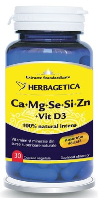 Ca+mg+se+si+zn organice cu d3 30cps herbagetica foto