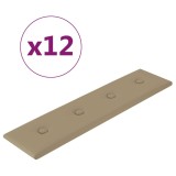 Cumpara ieftin Panouri perete 12 buc. cappuccino, 60x15 cm, piele eco 1,08 m&sup2;