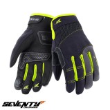 Manusi femei pentru scuter - motocicleta Urban vara Seventy model SD-C50 negru/galben &ndash; degete tactile M (8 cm)