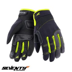 Manusi femei pentru scuter - motocicleta Urban vara Seventy model SD-C50 negru/galben &ndash; degete tactile S (7 cm)