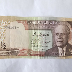 Tunisia 1/2 Dinar 1972