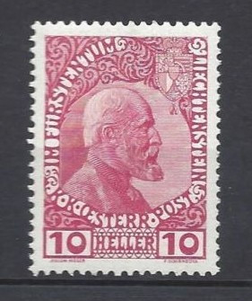 Liechtenstein 1912 Prince Johann II 10H Mi.2x MH AM.419 foto