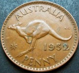 Moneda istorica PENNY - AUSTRALIA, anul 1952 * cod 3330 = GEORGE VI / excelenta