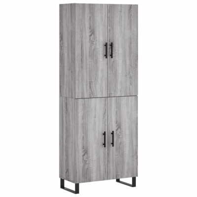 Dulap inalt, gri sonoma, 69,5x34x180 cm, lemn compozit foto