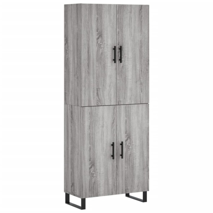 Dulap inalt, gri sonoma, 69,5x34x180 cm, lemn compozit