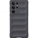 Husa wave, compatibila cu Samsung Galaxy S24 Ultra, Grip Anti-Soc, Tpu, Night Black