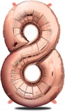Balon aniversar Maxee, cifra 8, rose, 80 cm