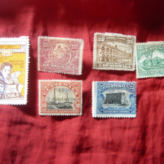 6 Timbre Guatemala stampilate :5 timbre 1911-1922 cladiri si 1 val.1972 UNESCO