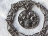 Set MASIV argint MEDALION cu BLAZON REGAL NOBILIAR rar VECHI exceptional pe Lant