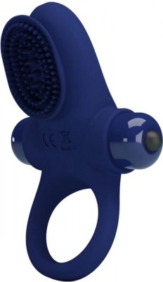 Inel de Penis Palle, 10 Moduri Vibratii, Silicon, Albastru foto