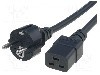 Cablu alimentare AC, 3m, 3 fire, culoare negru, CEE 7/7 (E/F) mufa, IEC C19 mama, LIAN DUNG -