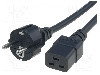 Cablu alimentare AC, 2m, 3 fire, culoare negru, CEE 7/7 (E/F) mufa, IEC C19 mama, LIAN DUNG -