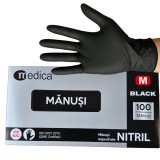 Cutie 100 buc Manusi Unica Folosinta din Nitril - Negre, Marimea M