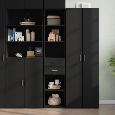 vidaXL Dulap &amp;icirc;nalt, negru, 40x42,5x185 cm, lemn prelucrat 3281442 foto