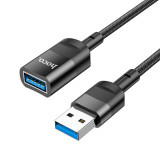Cumpara ieftin Cablu Adaptor USB la USB 3A, 5Gbps, 1.2m Hoco (U107) Negru