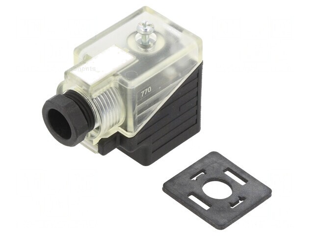 Conector cu Valvă Mufă Format A 18mm 3 PIN 90&deg;