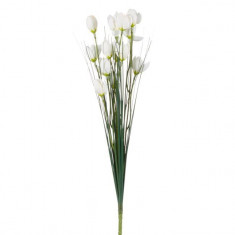 Ramura decorativa artificiala cu flori albe,42 cm