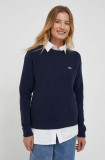 Lacoste pulover de l&acirc;nă femei, culoarea bleumarin