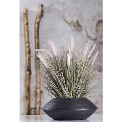 Emerald Iarbă artificială Pennisetum 58 cm &amp;icirc;n ghiveci de zinc foto