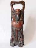 Magnifică și De Mari Dimensiuni Sculptură Chinezească, Sculptată Manual, Dinastia Qing, 46cm, Lemn, Religie, Asia