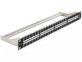 Patch Panel 19&quot; 1U pentru keystone 48 porturi, negru Delock 43280