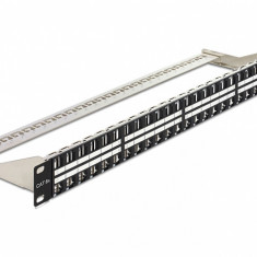 Patch Panel 19" 1U pentru keystone 48 porturi, negru Delock 43280