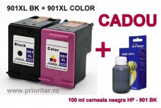 PACHET Cartus negru HP 901XL + Cartus color HP 901XL tricolor HP901-XL... foto