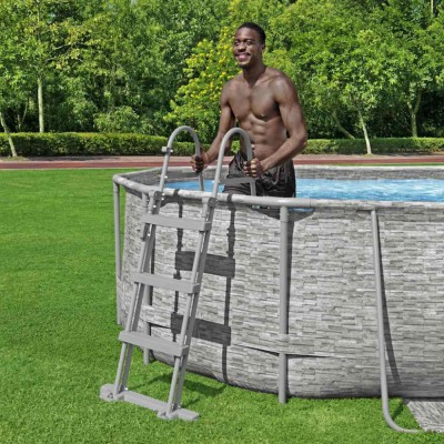 Bestway Scară de piscină cu 4 trepte Flowclear, 107 cm foto
