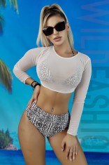 SW2207RR-1122 Costum de baie din 3 piese model bikini set cu tip din plasa