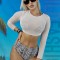 SW2207RR-1122 Costum de baie din 3 piese model bikini set cu tip din plasa