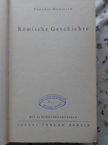 ROMISCHE GESCHICHTE / ISTORIA ROMANA-THEODOR MOMMSEN