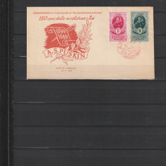 RO - FDC - A.S. PUSKIN ( LP 254 ) 1949 (1 DIN 1)