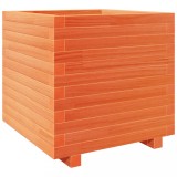 Cumpara ieftin Jardiniera gradina, maro ceruit, 50x50x49,5 cm, lemn masiv pin