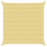 vidaXL P&acirc;nză de umbră Galben și alb 4 x 4 m HDPE 42032811