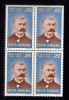 A11 TX10 4 - 1976 - Aniversari II - Spiru Haret - pereche de cate patru timbre, Istorie, Nestampilat
