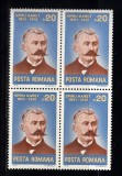 A11 TX10 4 - 1976 - Aniversari II - Spiru Haret - pereche de cate patru timbre