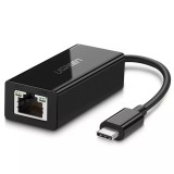 ADAPTOR RETEA Ugreen, &quot;US236&quot; extern, USB Type-C (T) la port 10/100/1000 Mbps RJ-45, negru &quot;50307&quot; (timbru verde 0.18 lei) - 6957303853076
