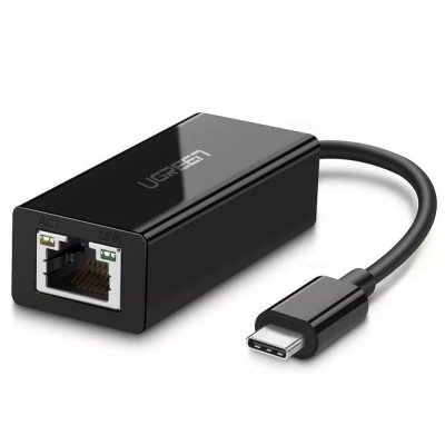 ADAPTOR RETEA Ugreen, &amp;quot;US236&amp;quot; extern, USB Type-C (T) la port 10/100/1000 Mbps RJ-45, negru &amp;quot;50307&amp;quot; (timbru verde 0.18 lei) - 6957303853076 foto